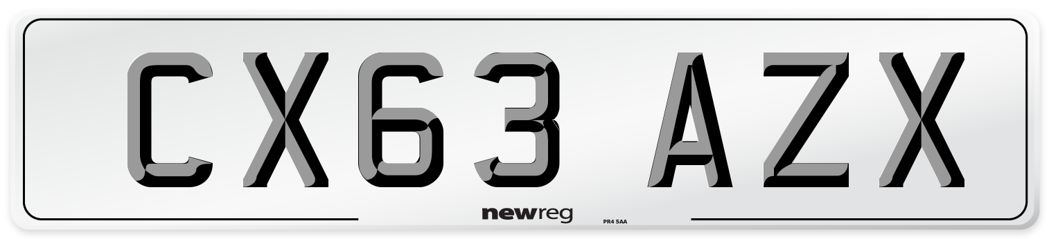 CX63 AZX Number Plate from New Reg